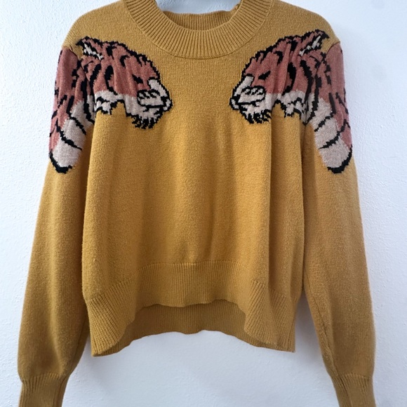 MINKPINK Sweaters - MINKPINK Mustard Sweater with Leopard Design